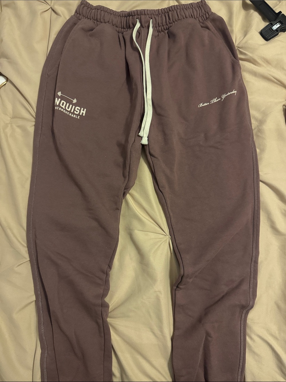 Men's Mauve Drawstring Jogger Sweatpants with Side Logo